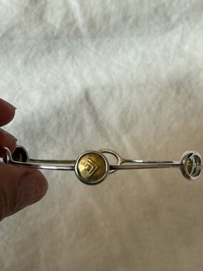 Silpada Silver and Gold Two-Tone Bangle Charm Bracelet